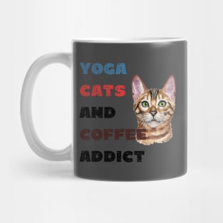 Yoga cats and coffee addict funny quote for yogi Mug